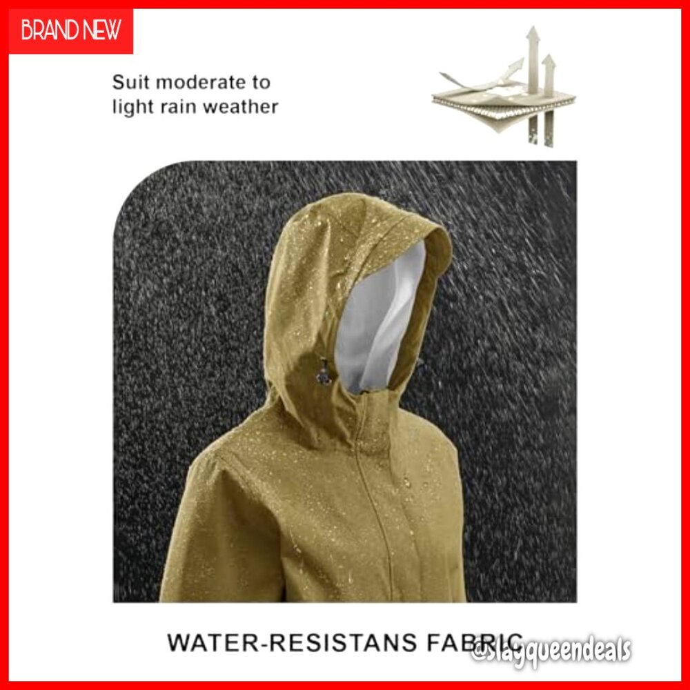 Women's Lightweight Packable Rain Jacket Hooded W… - image 4
